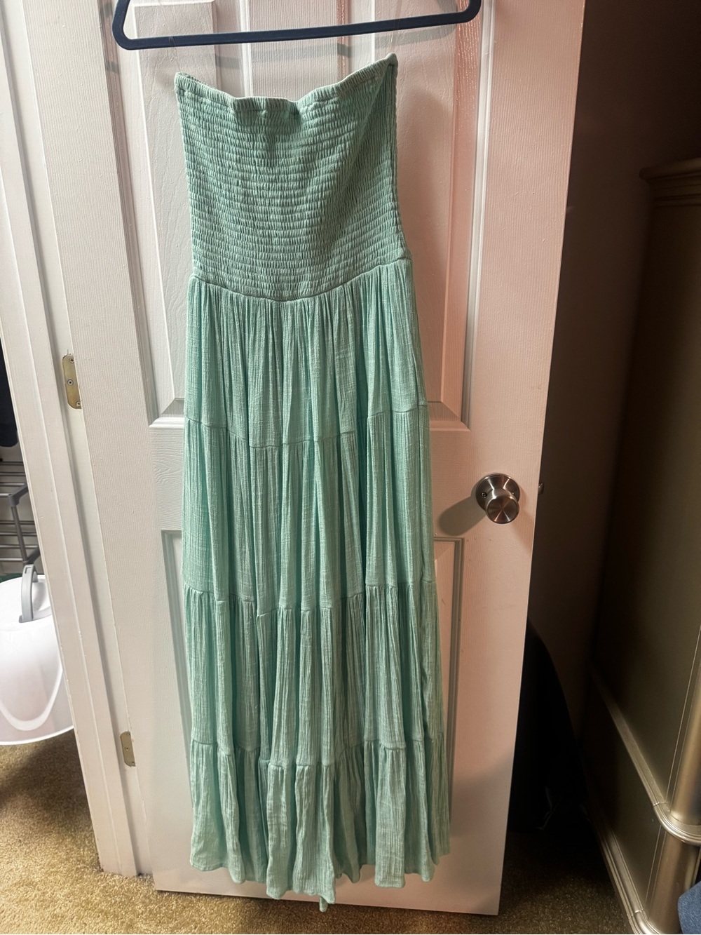 Fashion Nova Strapless Tiered Maxi Dress in Mint - Picture 2 of 2
